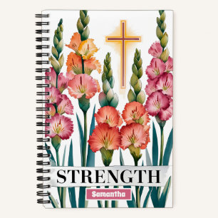 Personalisierte Stärke Christliche Frauen Journal Notizbuch