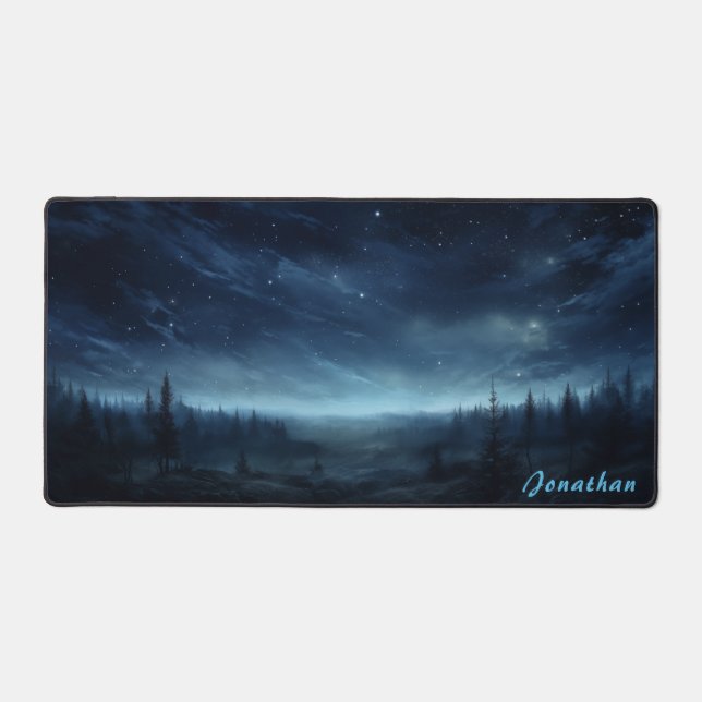 Personalisierte Starry Night Landschaftsschreibmat Schreibtischunterlage (Vorderseite)