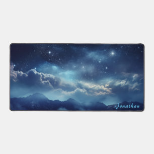 Personalisierte Starry Night Landschaftsschreibmat Schreibtischunterlage
