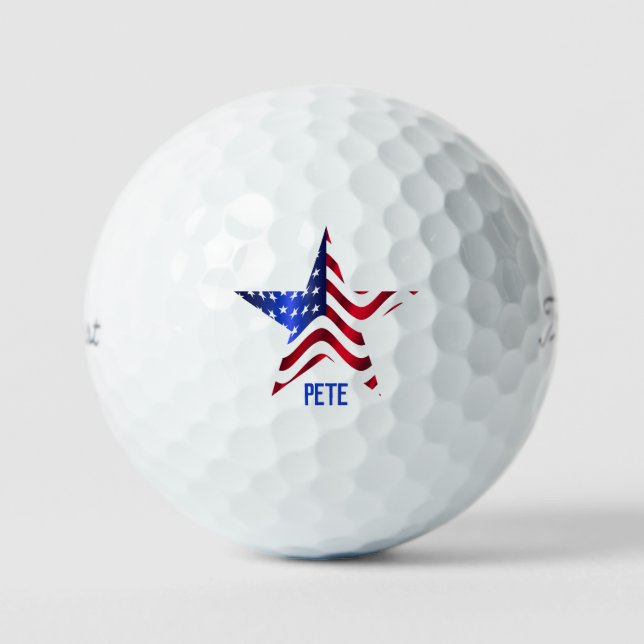 Personalisierte Stars und Streifen Golf Ball (Vorderseite)