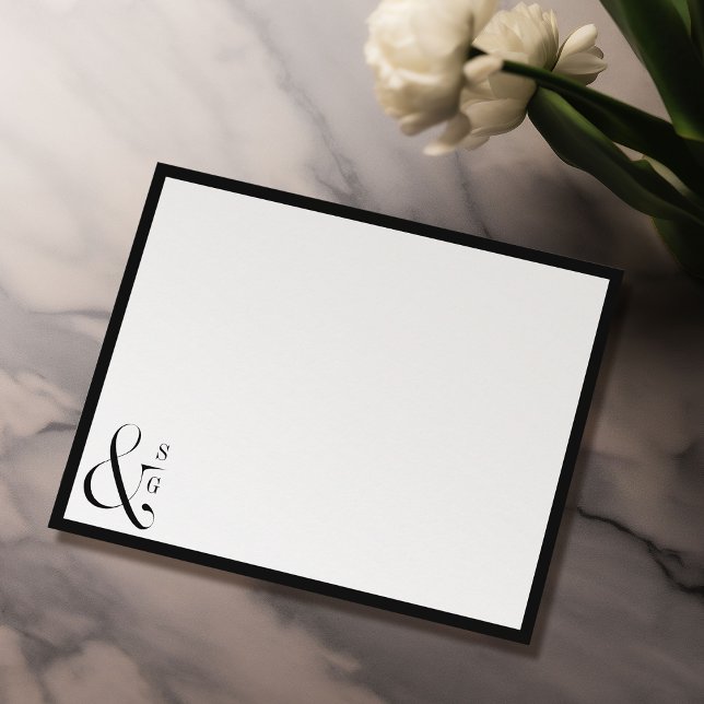 Personalisierte Stationerie für das Minimal-Paar Mitteilungskarte (Minimal couple's monogram personalized Stationery Note Card)