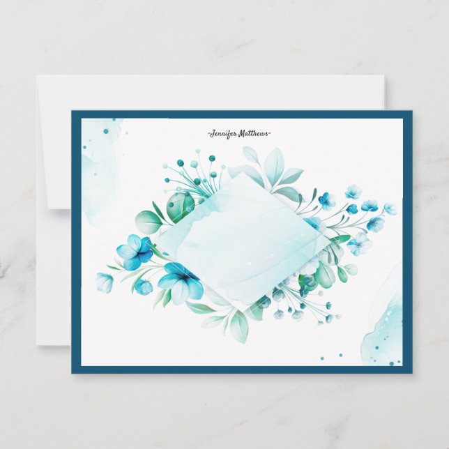 Personalisierte Stationierflachkarte | blau Feiertagskarte (Vorderseite)