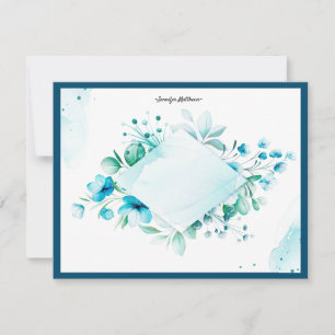 Personalisierte Stationierflachkarte blau Feiertagskarte