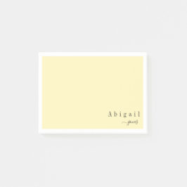 personalisierte Stationierung mit gelber Schrift Post-it Klebezettel