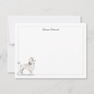 Personalisierte Stationierung von White Poodle Gra Mitteilungskarte