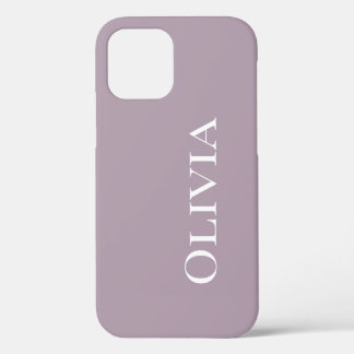 Personalisierte Staublavender Moderne Typografie iPhone 12 Pro Hülle