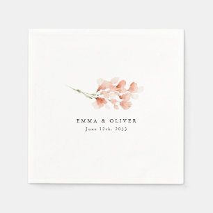Personalisierte staubrosa florale Hochzeitsserviet Serviette