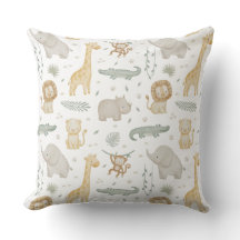 Personalisierte Stay Wild Safari-Tiere Baby-Kissen