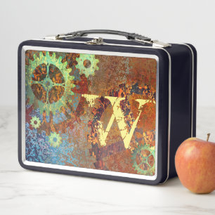 Personalisierte Steampunk-Uhrwerk Metall Brotdose