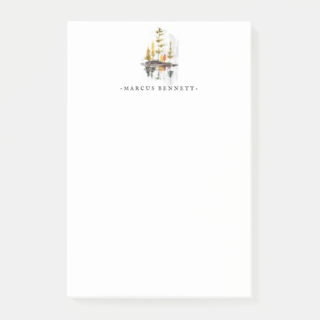 Personalisierte Stelle | Rustikale Herbstkiefern Post-it Klebezettel (Vorderseite)