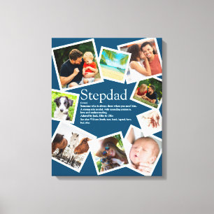 Personalisierte Stepdad Definition 9 Foto Blau Leinwanddruck