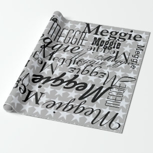Personalisierte Sterne und Namen Geschenkpapier