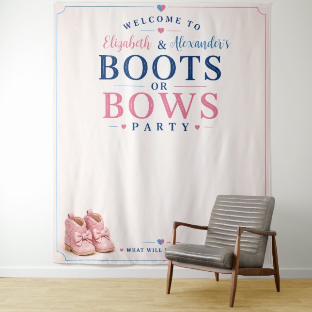 Personalisierte Stiefel oder Bögen Geschlechter-En Wandteppich (Beispiel)
