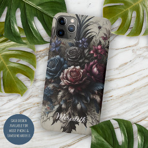 Personalisierte stilvolle gotische Rosenblumen im Case-Mate iPhone Hülle