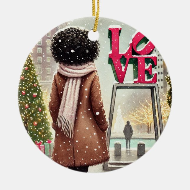 Personalisierte Stilweibchen in der LIEBE Philly Keramik Ornament (Vorne)