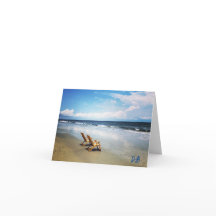 Personalisierte Strand-Dankeskarten mit leerem Inn