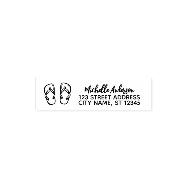 Personalisierte Strand-Flip-Flops Rücksendeadresse Permastempel (Design)