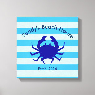 Personalisierte Strandhaus-Nautik-Leinwand-Wandkun Leinwanddruck