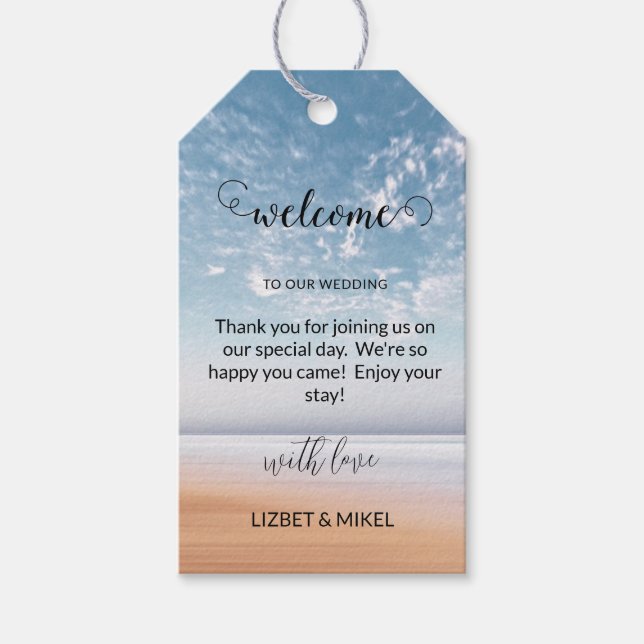 Personalisierte Strandlandschaft Multicolor Geschenkanhänger (Vorderseite)