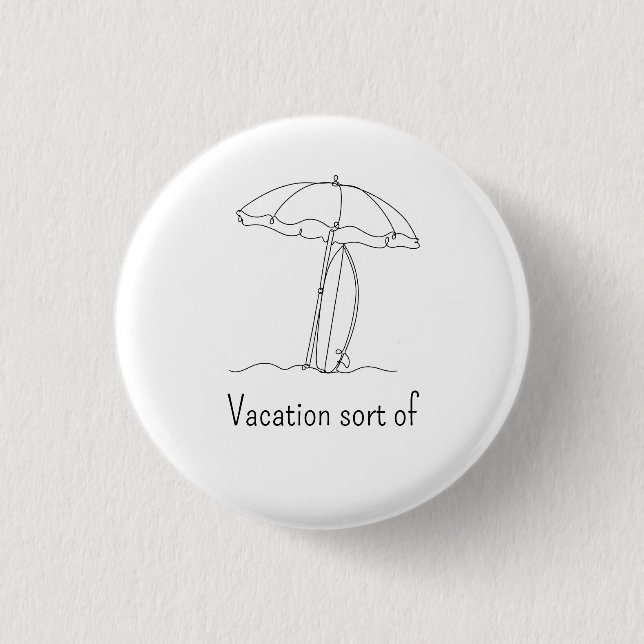 Personalisierte Strandleinenskizzen-Taste | Urlaub Button (Vorderseite)