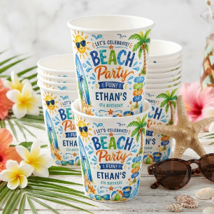 Personalisierte Strandparty Tropischer Sommer Gebu Pappbecher