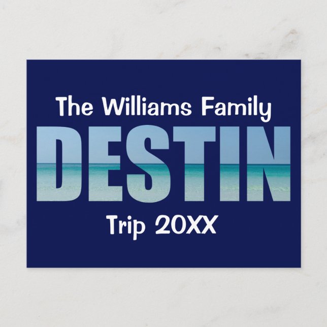 Personalisierte Strandreise mit dem Coolen Ozean Postkarte (Vorderseite)