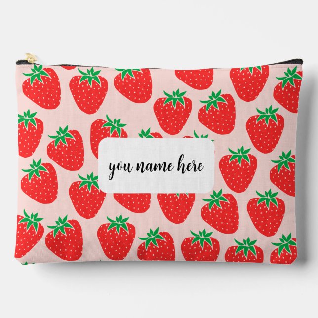 Personalisierte Strawberry Toilettenbeutel Zubehörtasche (Vorderseite)