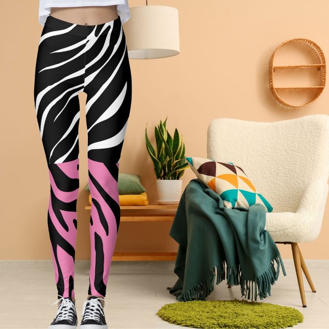 Personalisierte Streifen Big Cat Print Wild Animal Leggings (Von Creator hochgeladen)