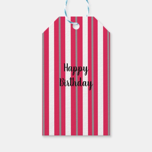 Personalisierte Streifen Geschenkanhänger (Vorderseite)