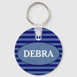 personalisierte Streifenankerflotte Schlüsselanhänger