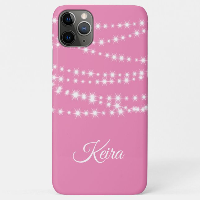 Personalisierte String-Leuchten auf rosa iPhone Ca Case-Mate iPhone Hülle (Rückseite)