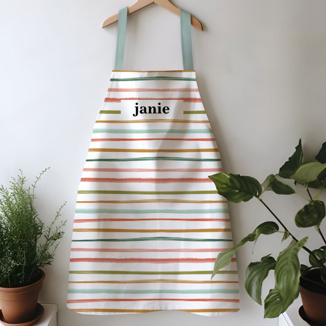 Personalisierte Strip-Schürze Schürze (Colorful watercolor stripes apron)