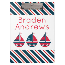Personalisierte Strip-Segelboote Klemmbrett