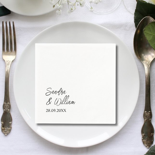 Personalisierte stylische Kalligraphie Blüh Weddin Serviette (Von Creator hochgeladen)