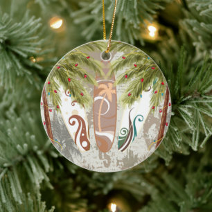 Personalisierte Surfbretter und Palmen Trees Beach Keramikornament