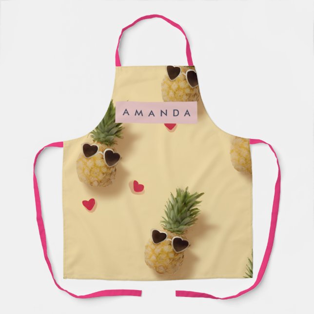 Personalisierte süße Ananas-Muster-Schürze Schürze (Vorderseite)