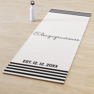 Personalisierte süße Anfangsbuchstabe Name Weiße M Yogamatte