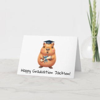 Personalisierte süße Capybara-Abschlussfeier Karte