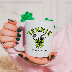 Personalisierte süße Coquette-Mädchen-Tennis Kaffeetasse