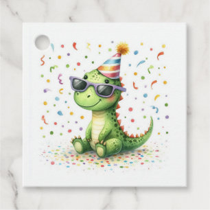Personalisierte süße Dinosaurier-Geburtstagsfeier Geschenkanhänger