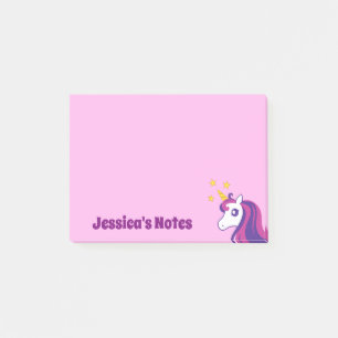 Personalisierte süße Einhorn rosa Post-it® Notizen