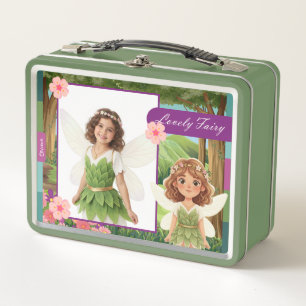 Personalisierte süße Feen-Lunchbox Metall Brotdose