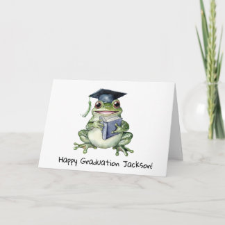 Personalisierte süße Frosch-Abschluss Karte