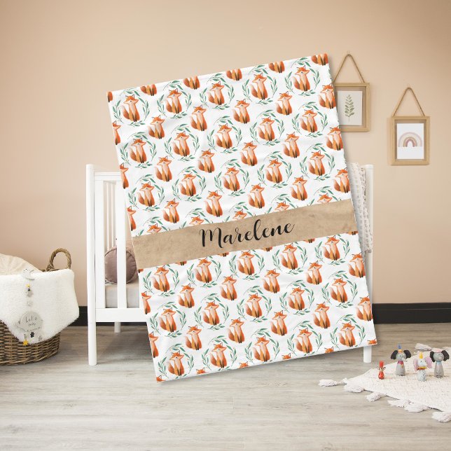 Personalisierte süße Fuchs-Babydecke als Erinnerun Fleecedecke (Von Creator hochgeladen)