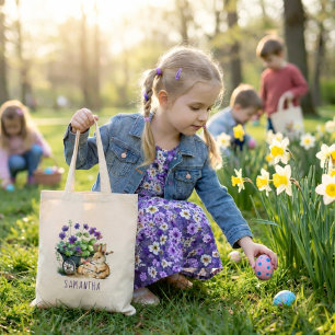Personalisierte Süße Häschen Mädchen Ostern Tragetasche