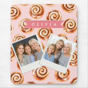 Personalisierte Süße Herbst-Rosa Zimtschnecken-Bäc Mousepad