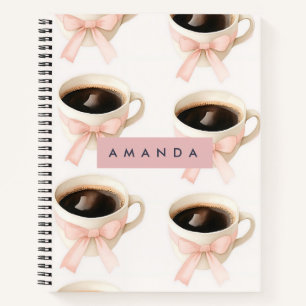 Personalisierte Süße Kaffeetasse Coquette-Muster Notizbuch