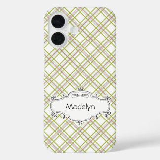 Personalisierte süße Karo-Handyhülle iPhone 16 Hülle