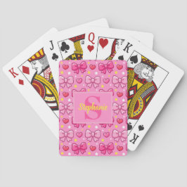 Personalisierte süße Kawaii-mädchenhafte rosa Schl Spielkarten