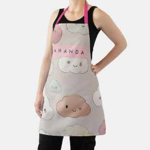 Personalisierte Süße Kawaii Pastell Lachende Wolke Schürze